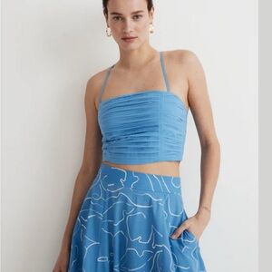 Madewell Poplin Crop Tube Top size 0